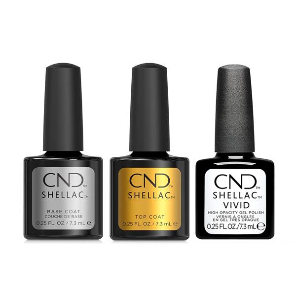 CND - Shellac Vivid Combo - Base, Top & White Gloves - Gel Polish at Beyond Polish