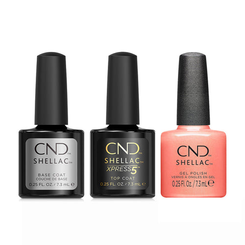 CND - Shellac Xpress5 Combo - Base, Top & Apribot  (0.25 oz)