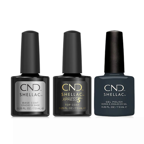 CND - Shellac Xpress5 Combo - Base, Top & Asphalt (0.25 oz) - Gel Polish at Beyond Polish