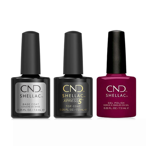 CND - Shellac Xpress5 Combo - Base, Top & Berry Boudier (0.25 oz) - Gel Polish at Beyond Polish
