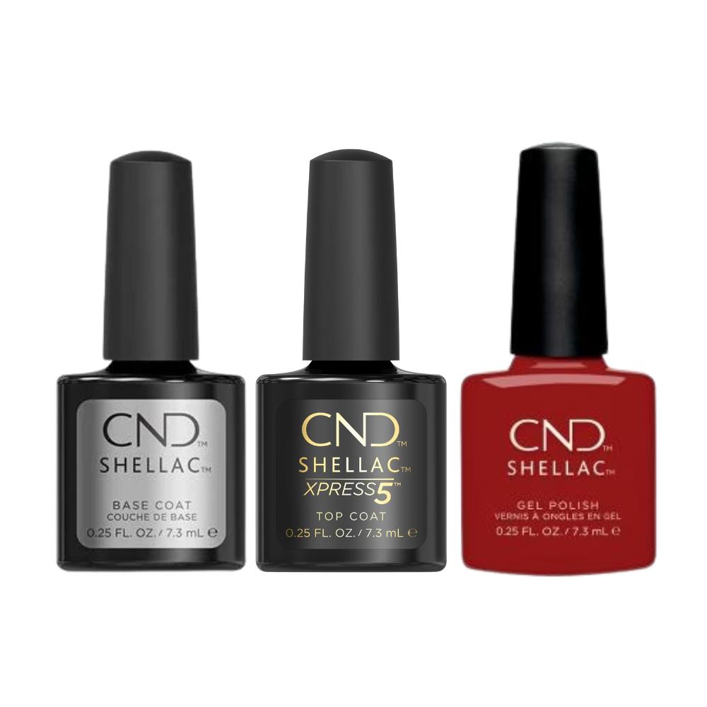 CND - Shellac Xpress5 Combo - Base, Top & Bordeaux Babe (0.25 oz) - Gel Polish at Beyond Polish