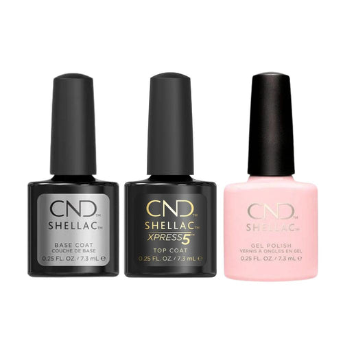 CND - Shellac Xpress5 Combo - Base, Top & Clearly Pink (0.25 oz)