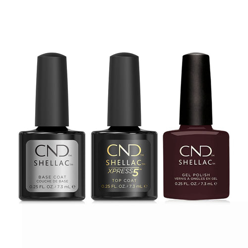 CND - Shellac Xpress5 Combo - Base, Top & Dark Dahlia (0.25 oz) - Gel Polish at Beyond Polish
