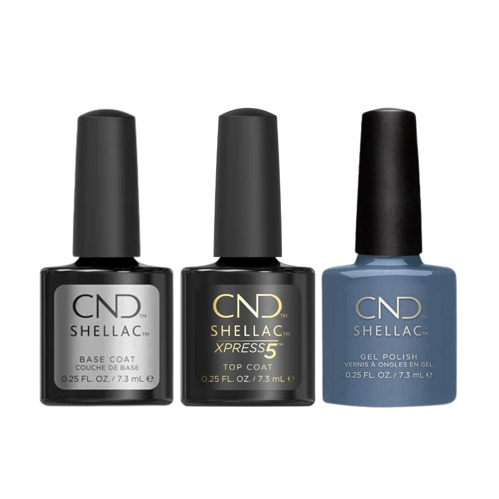 CND - Shellac Xpress5 Combo - Base, Top & Denim Patch (0.25 oz) - Gel Polish at Beyond Polish