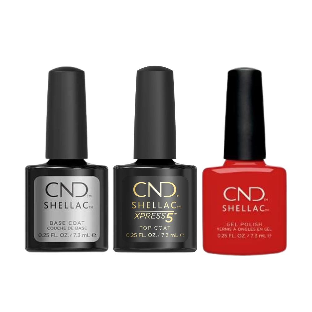 CND - Shellac Combo - Base, Top & Devil Red - Gel Polish at Beyond Polish