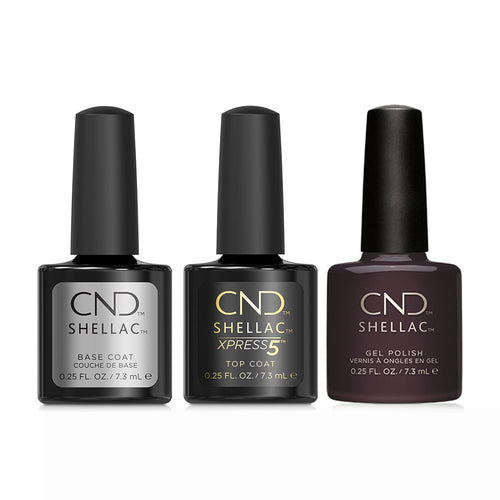 CND - Shellac Xpress5 Combo - Base, Top & Fedora (0.25 oz) - Gel Polish at Beyond Polish