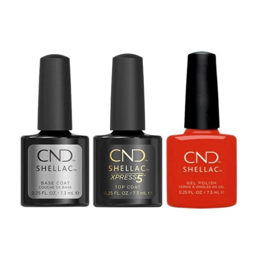 CND - Shellac Xpress5 Combo - Base, Top & Hot Or Knot (0.25 oz)