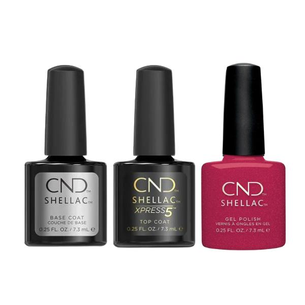 CND - Shellac Xpress5 Combo - Base, Top & Kiss Of Fire (0.25 oz) - Gel Polish at Beyond Polish