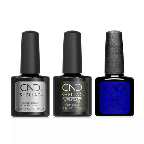 CND - Shellac Xpress5 Combo - Base, Top & Lazuli Blue (0.25 oz)
