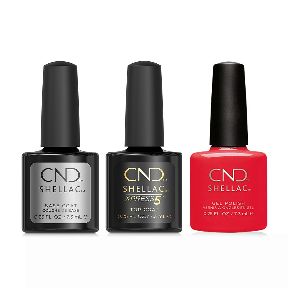 CND - Shellac Xpress5 Combo - Base, Top & Mambo Beat (0.25 oz) - Gel Polish at Beyond Polish