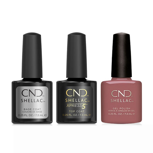 CND - Shellac Xpress5 Combo - Base, Top & Married To Mauve (0.25 oz)