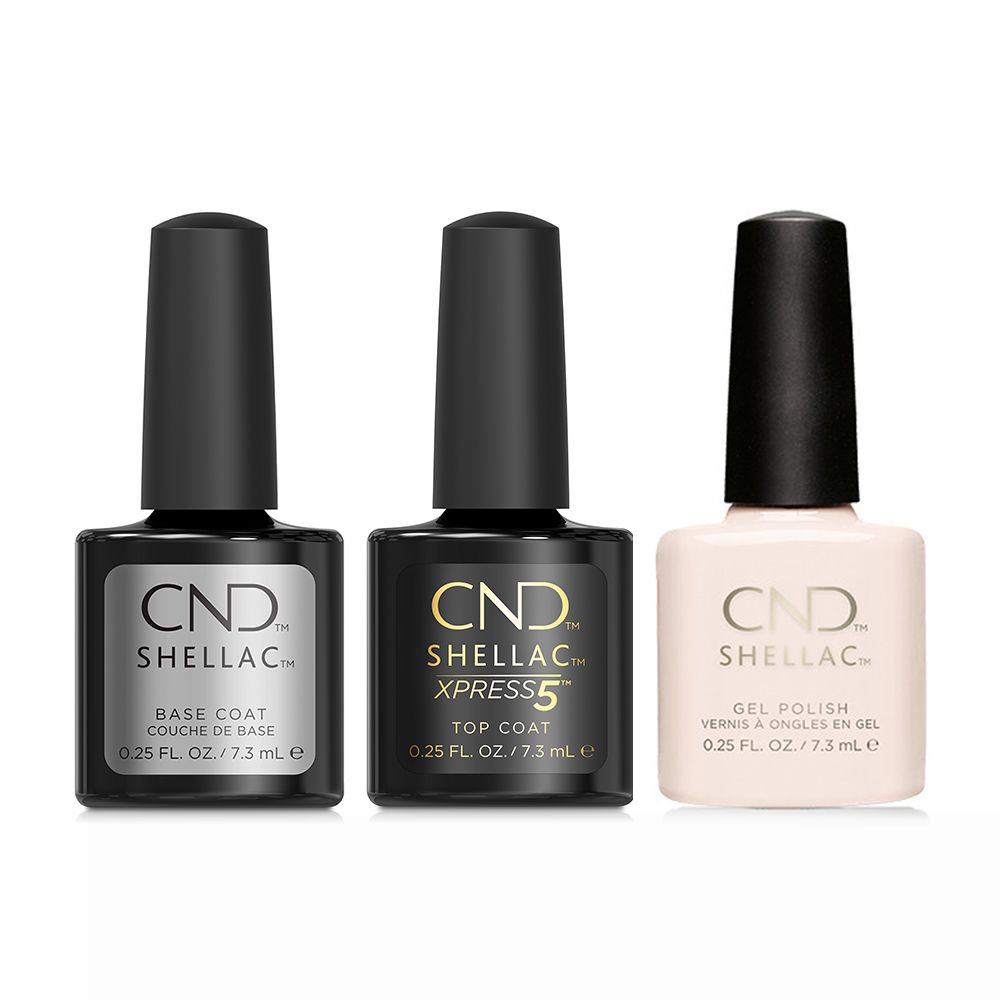 CND - Shellac Xpress5 Combo - Base, Top & Naked Naivete (0.25 oz) - Gel Polish at Beyond Polish