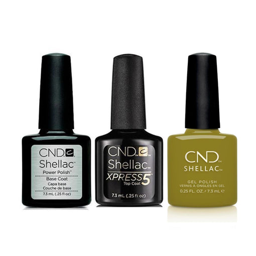 CND - Shellac Xpress5 Combo - Base, Top & Olive Grove (0.25 oz) - Gel Polish at Beyond Polish
