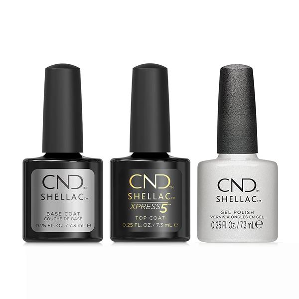 CND - Shellac Xpress5 Combo - Base, Top & Pearlwind (0.25 oz) - Gel Polish at Beyond Polish