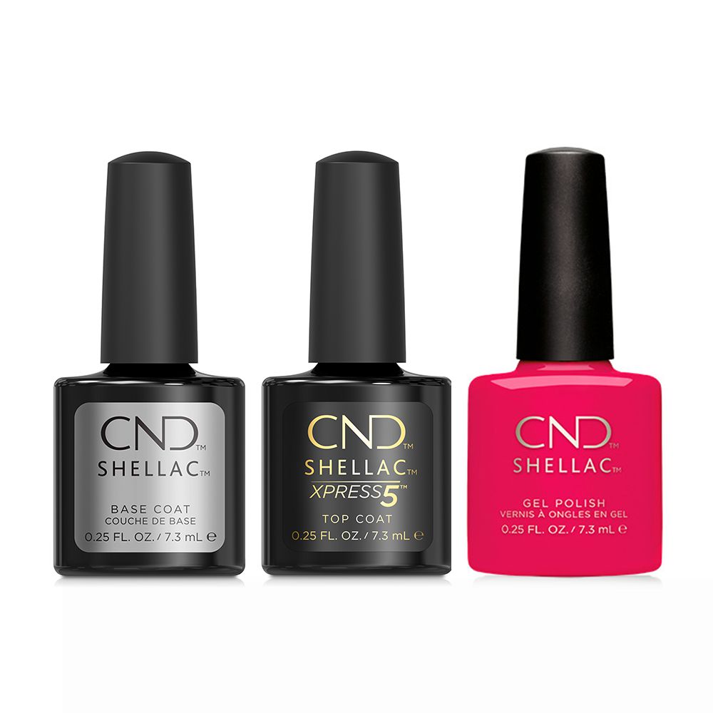 CND - Shellac Xpress5 Combo - Base, Top & Pink Leggings (0.25 oz) - Gel Polish at Beyond Polish