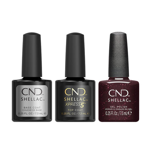 CND - Shellac Xpress5 Combo - Base, Top & Poison Plum (0.25 oz) - Gel Polish at Beyond Polish