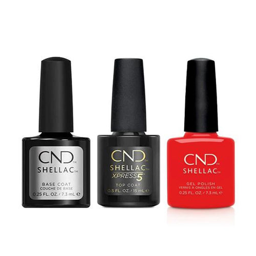 CND - Shellac Xpress5 Combo - Base, Top & Poppy Fields
