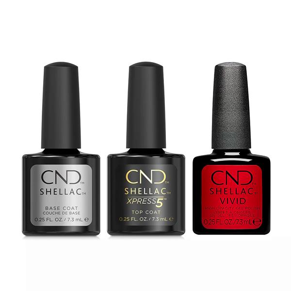 CND - Shellac Xpress5 Combo - Base, Top & Red Carpet (0.25 oz) - Gel Polish at Beyond Polish