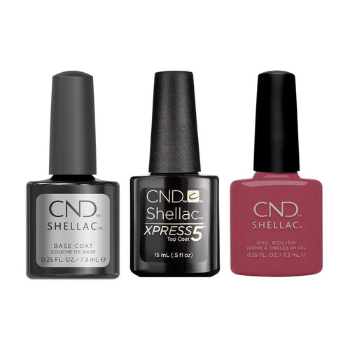 CND - Shellac Xpress5 Combo - Base, Top & Rose-mance (0.25 oz)