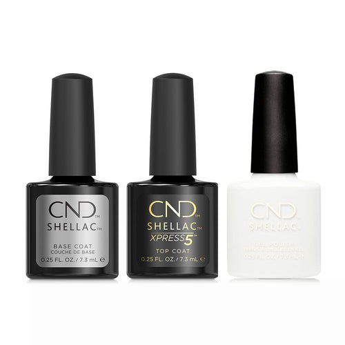 CND - Shellac Xpress5 Combo - Base, Top & Studio White (0.25 oz) - Gel Polish at Beyond Polish