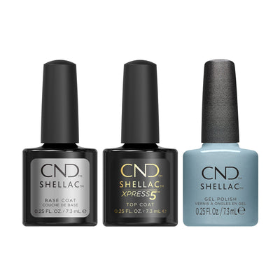 CND - Shellac Xpress5 Combo - Base, Top & Teal Textile (0.25 oz) - Gel Polish at Beyond Polish