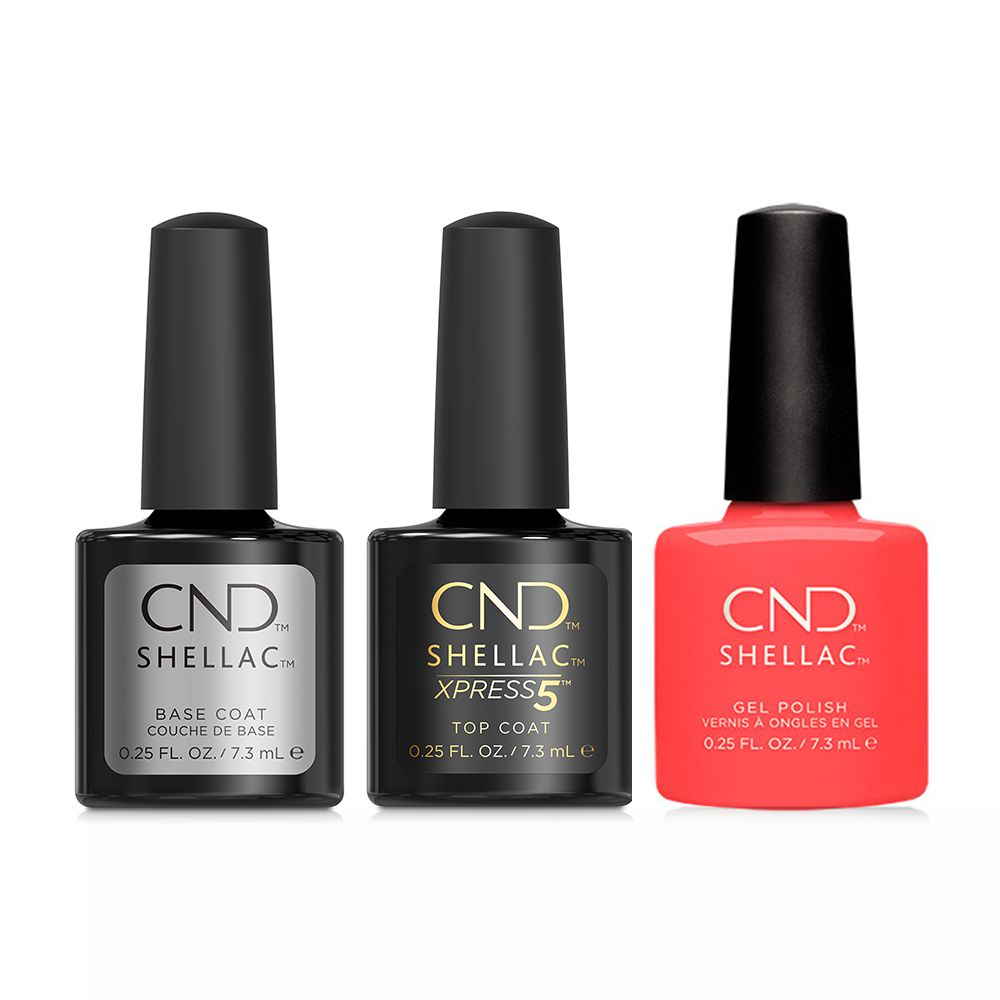 CND - Shellac Xpress5 Combo - Base, Top & Tropix (0.25 oz) - Gel Polish at Beyond Polish
