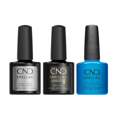 CND - Shellac Xpress5 Combo - Base, Top & What's Old Is Blue Again (0.25 oz) - Gel Polish at Beyond Polish