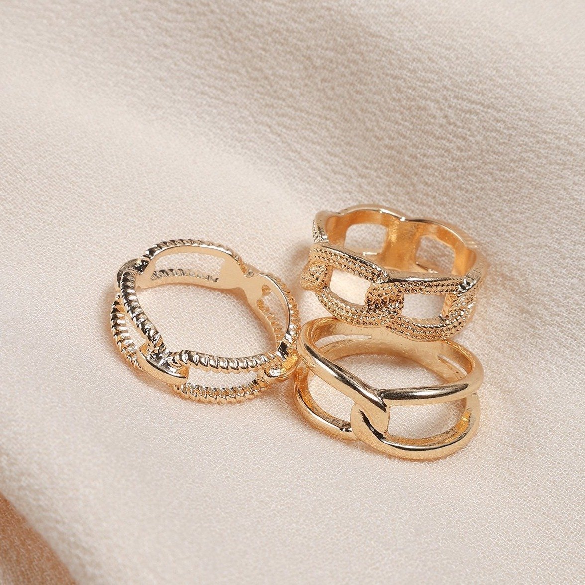 Chain Ring Set Chain Ring Set - Gold Rings - ETRI-1024 - Beyond Polish