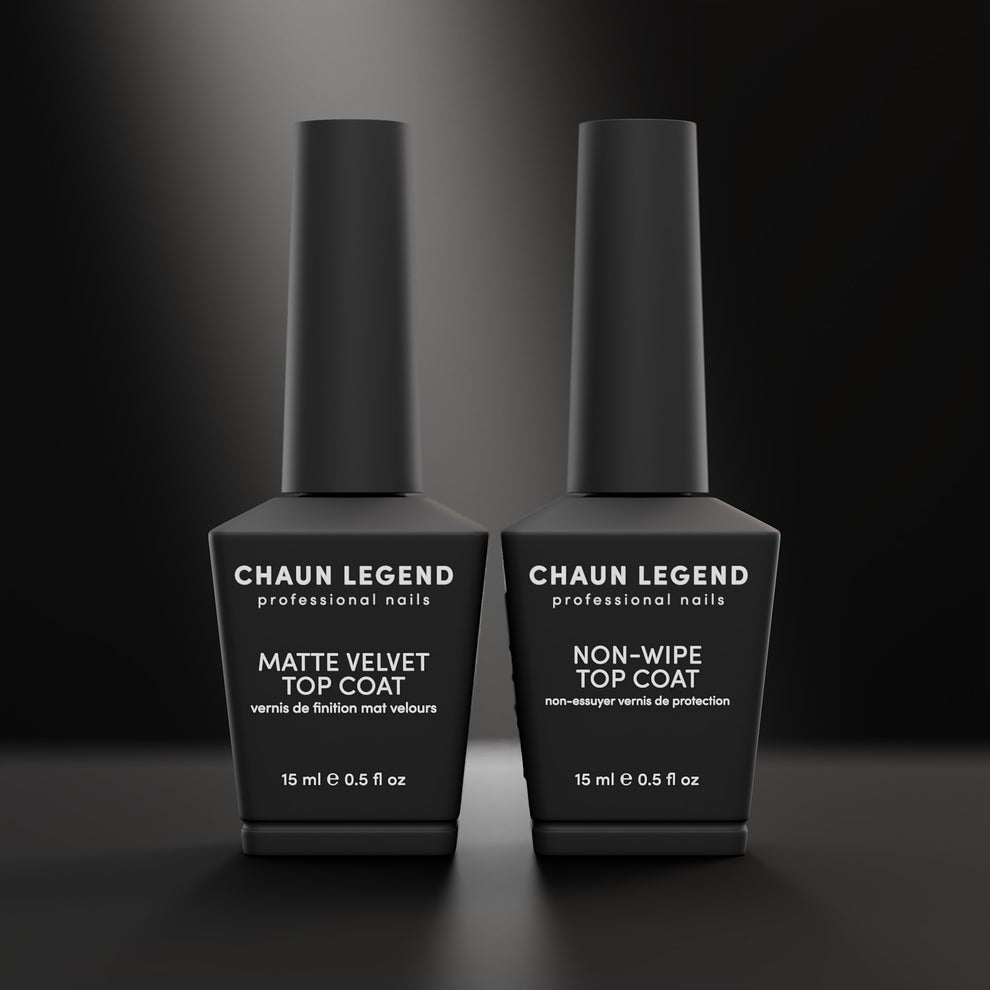 Chaun Legend - Velvet Matte + Non-Wipe Top Coat Duo - Top & Base Coats at Beyond Polish