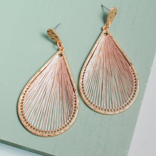Cyrene Rose Gold Thread Earrings