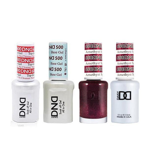 DND - #500#600 Base, Top, Gel & Lacquer Combo - Amethyst Sparkles - #698