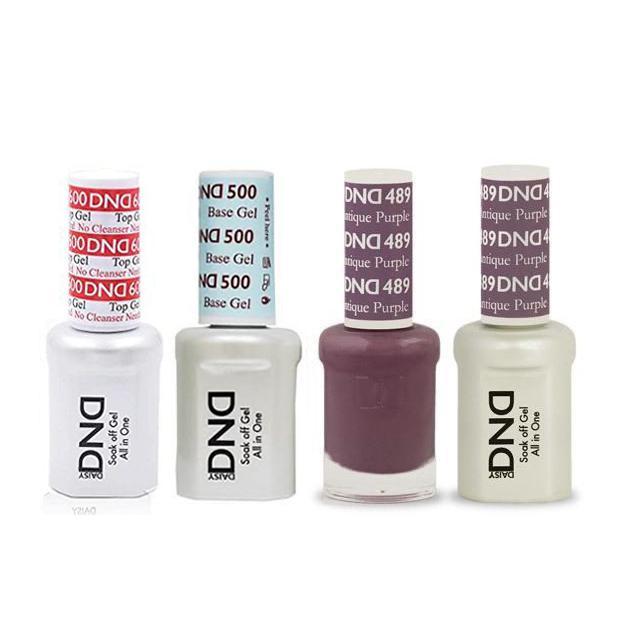 DND - #500#600 Base, Top, Gel & Lacquer Combo - Antique Purple - #489 - Gel & Lacquer Polish at Beyond Polish