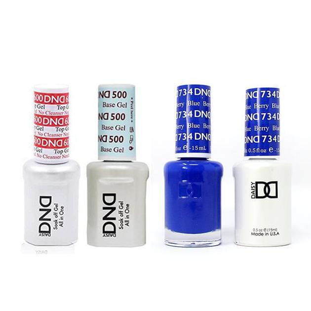 DND - #500#600 Base, Top, Gel & Lacquer Combo - Berry Blue - #734 - Gel & Lacquer Polish at Beyond Polish
