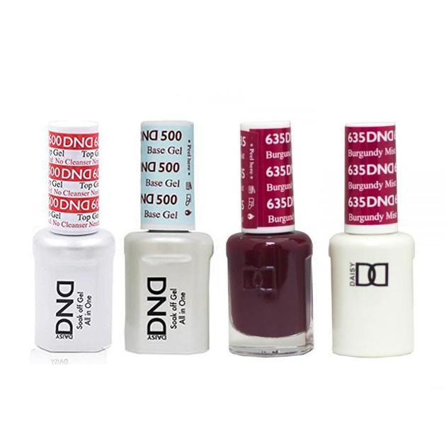 DND - #500#600 Base, Top, Gel & Lacquer Combo - Burgundy Mist - #635 - Gel & Lacquer Polish at Beyond Polish