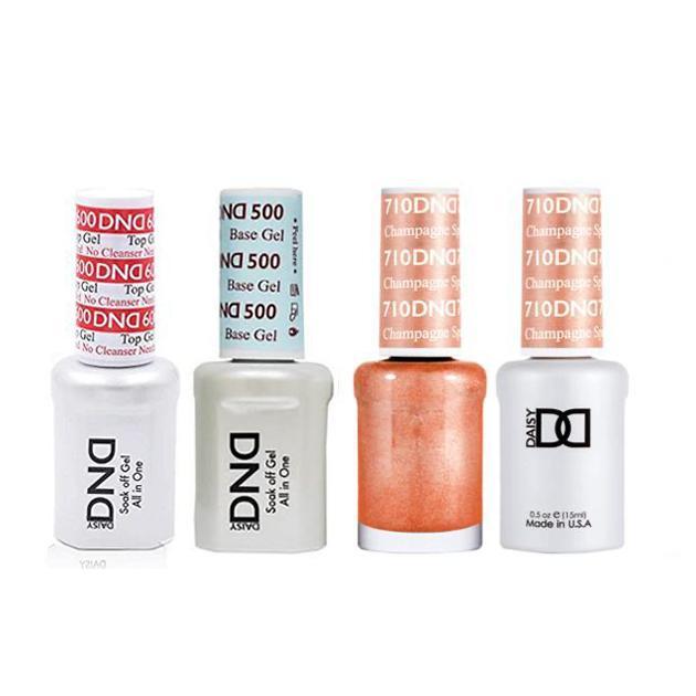 DND - #500#600 Base, Top, Gel & Lacquer Combo - Champagne Sparkles - #710 - Gel & Lacquer Polish at Beyond Polish
