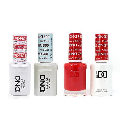 DND - #500#600 Base, Top, Gel & Lacquer Combo - Chili Pepper - #757