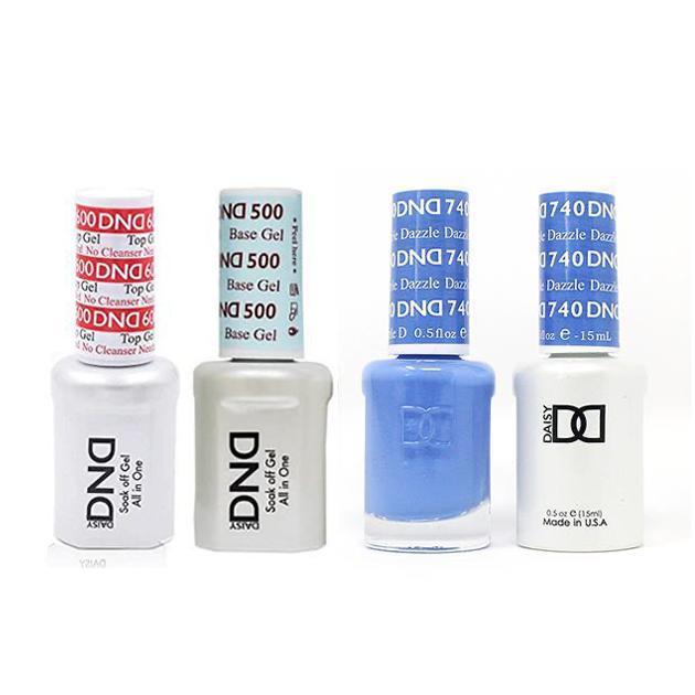 DND - #500#600 Base, Top, Gel & Lacquer Combo - Dazzle - #740 - Gel & Lacquer Polish at Beyond Polish