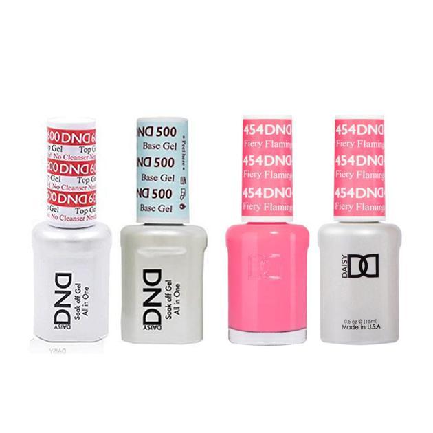 DND - #500#600 Base, Top, Gel & Lacquer Combo - Fiery Flamingo - #454 - Gel & Lacquer Polish at Beyond Polish