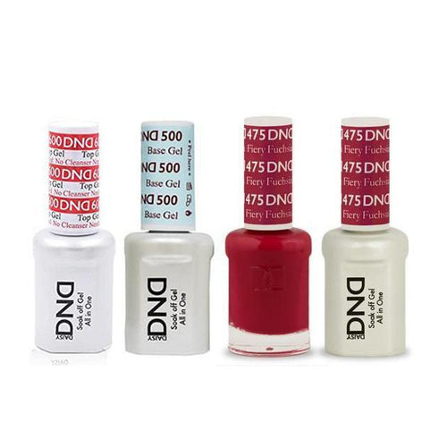DND - #500#600 Base, Top, Gel & Lacquer Combo - Fiery Fuschia - #475