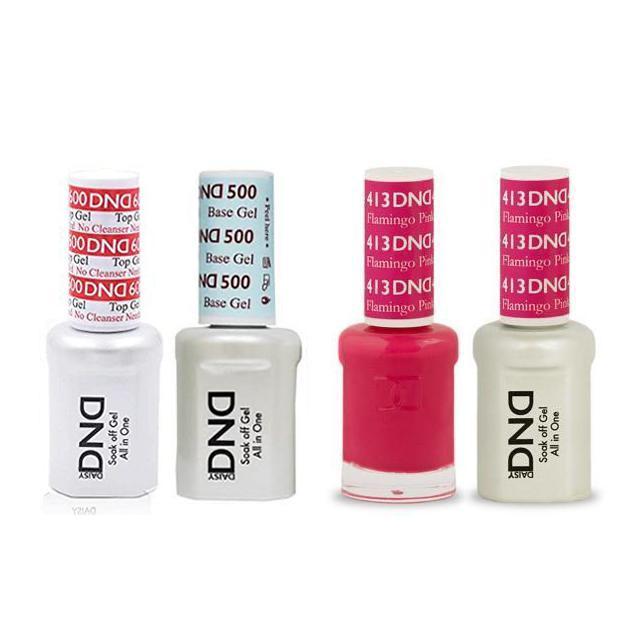 DND - #500#600 Base, Top, Gel & Lacquer Combo - Flamingo Pink - #413 - Gel & Lacquer Polish at Beyond Polish