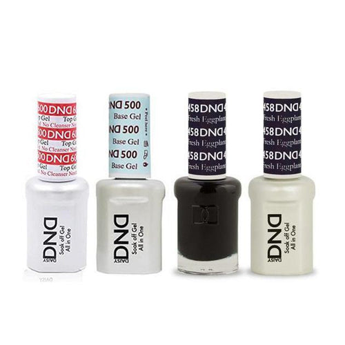 DND - #500#600 Base, Top, Gel & Lacquer Combo - Fresh Eggplant - #458