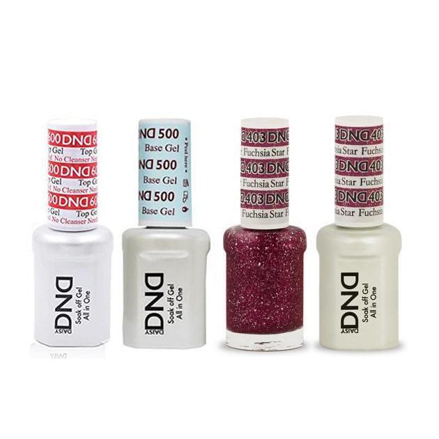DND - #500#600 Base, Top, Gel & Lacquer Combo - Fuchsia Star - #403 - Gel & Lacquer Polish at Beyond Polish