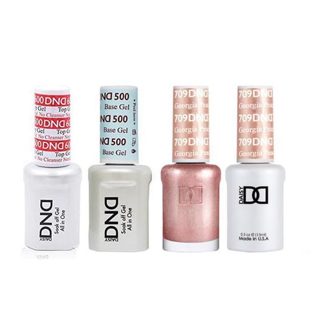 DND - #500#600 Base, Top, Gel & Lacquer Combo - Georgia Peach - #709 - Gel & Lacquer Polish at Beyond Polish