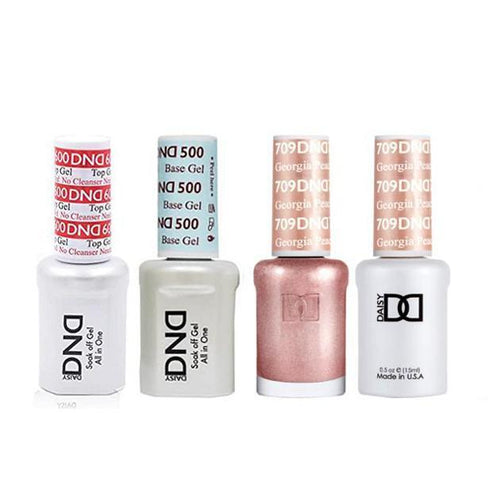 DND - #500#600 Base, Top, Gel & Lacquer Combo - Georgia Peach - #709