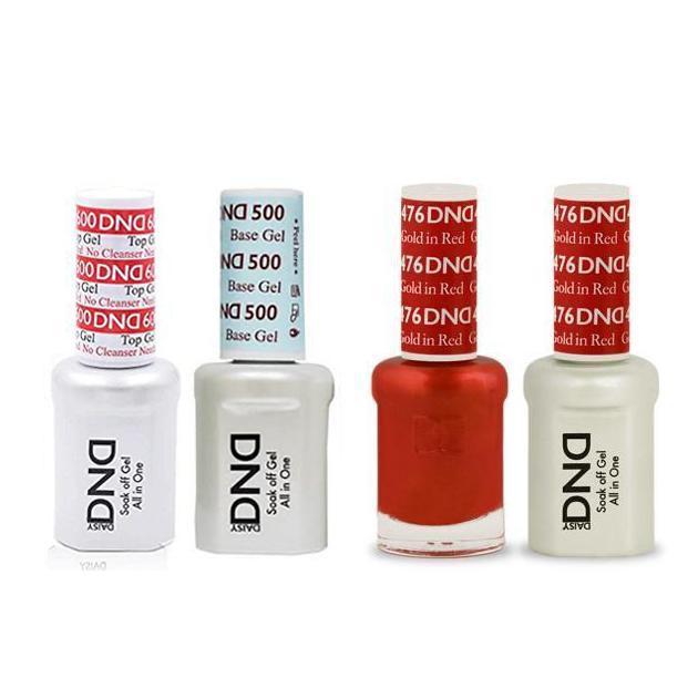 DND - #500#600 Base, Top, Gel & Lacquer Combo - Gold in Red - #476 - Gel & Lacquer Polish at Beyond Polish
