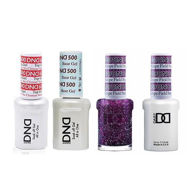 DND - #500#600 Base, Top, Gel & Lacquer Combo - Grape Field Star - #409 - Gel & Lacquer Polish at Beyond Polish