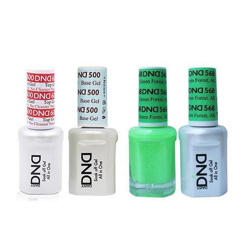 DND - #500#600 Base, Top, Gel & Lacquer Combo - Green Forest AK - #568