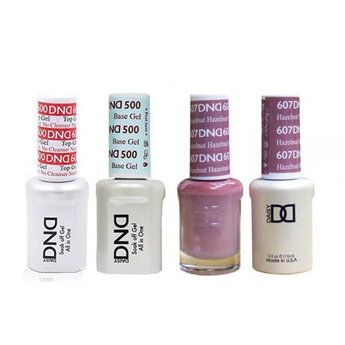 DND - #500#600 Base, Top, Gel & Lacquer Combo - Hazelnut - #607
