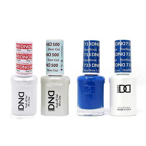 DND - #500#600 Base, Top, Gel & Lacquer Combo - Heartbreak - #733