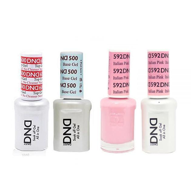 DND - #500#600 Base, Top, Gel & Lacquer Combo - Italian Pink - #592 - Gel & Lacquer Polish at Beyond Polish